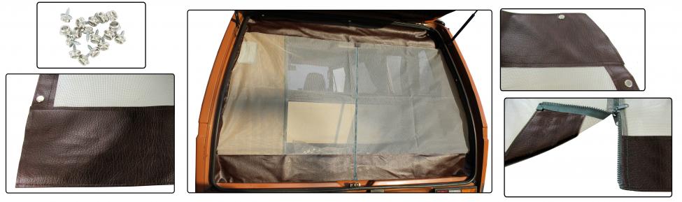 Achterklep hor inclusief montagemateriaal met rits bruin