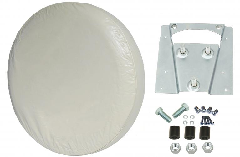 Universele reservewiel beugel inclusief gebroken witte reservewielhoes