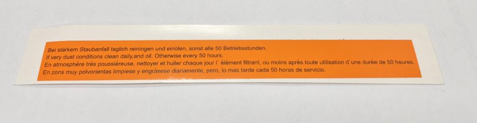 Autocolante de restauração do filtro de ar