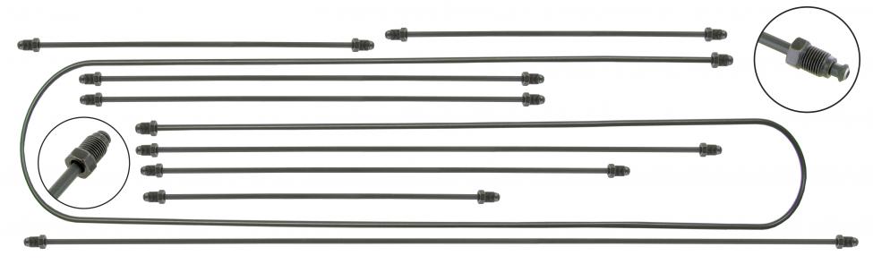 Jarruputkisarja (9-osainen) levyjarruille