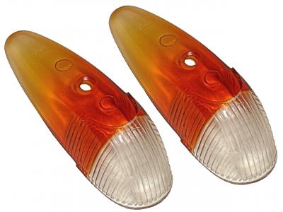 Richtingaangever lens Italiaans oranje/wit