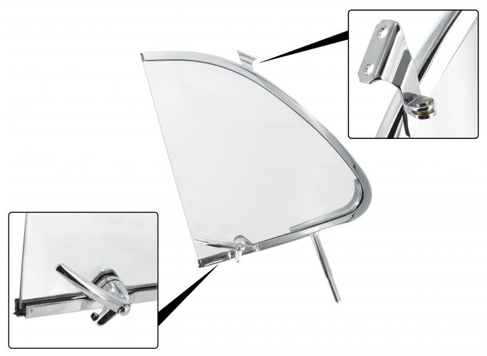 Tochtruit glas met kader en slot links