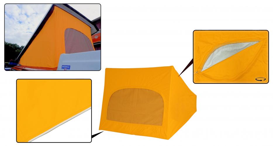 Toile de toit basculant jaune Westfalia avec 1 fenêtre