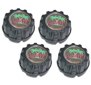 Bouchon/capuchon de moyeu noir avec sigle Paruzzi