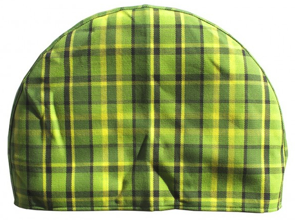 Varapyörän suojus, ruutukuvioitu vihreä / keltainen
