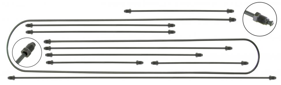 Jarruputkisarja (9-osainen) rumpujarruille