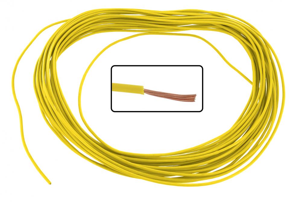 Electrical wire yellow 0.5 mm² per 10 metre