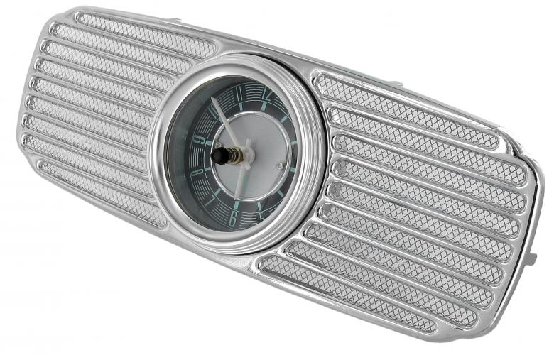 Kromattu kaiutinritilä kellolla (12V)