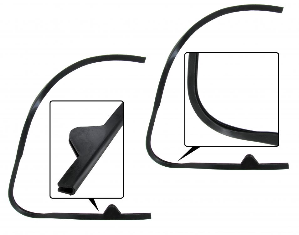 Rubber tussen glas en tochtruit frame