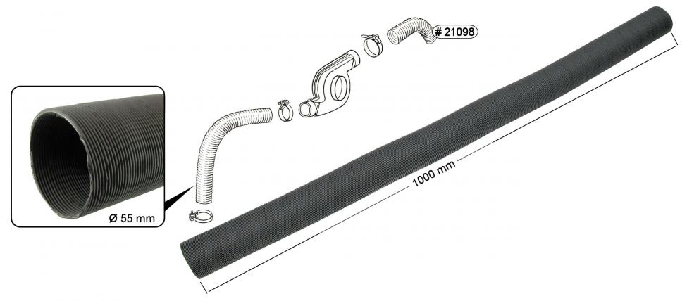 Lämminilmaputki pahvia, Ø 55 x 1000 mm