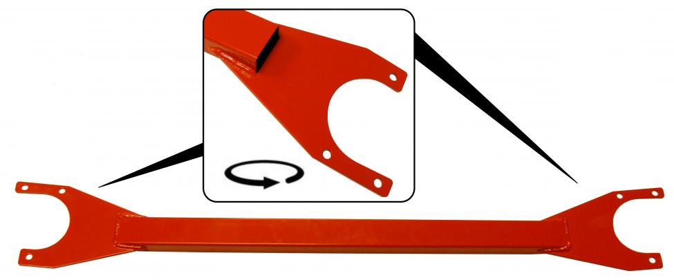 Poikittaistuki iskarin yläpäiden väliin