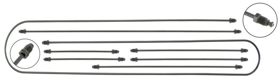 Remleidingset voor een enkel remsysteem (7-delig)