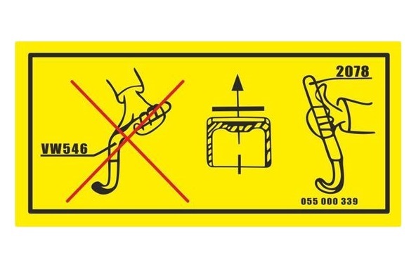 Restoration sticker warning tappet tool