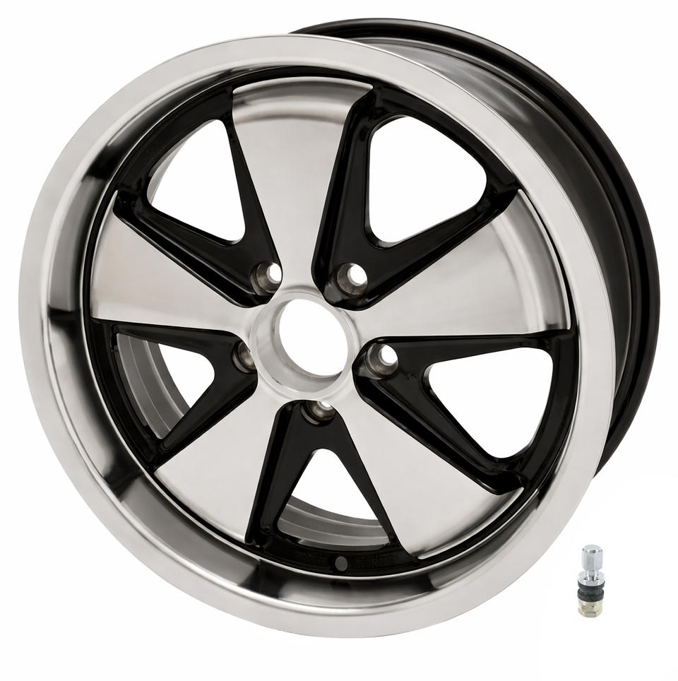 Jante em liga leve Fooks, polida com centro preto