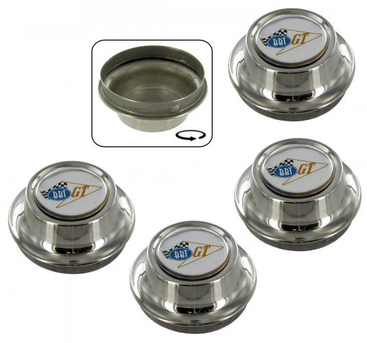 Bouchon/capuchon de moyeu inox avec sigle BBT GT