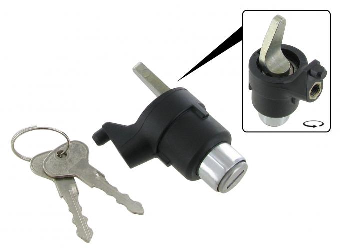 Takaluukun lukko, kahdella avaimella