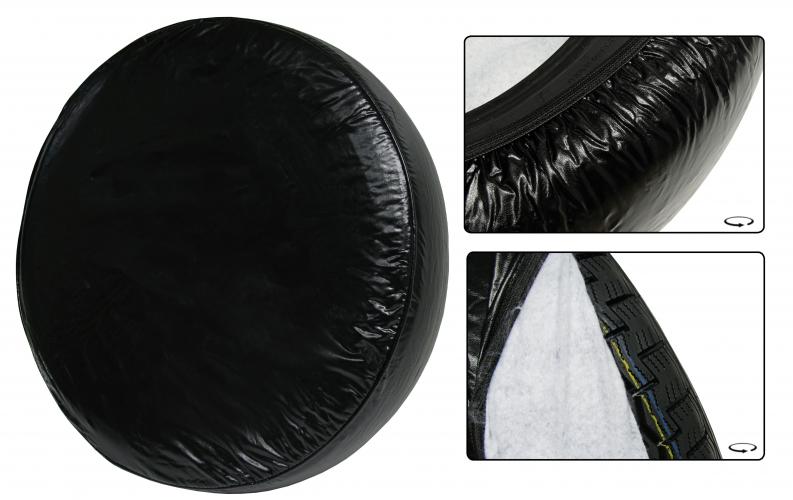 Cobertura da roda sobressalente em vinyl preto