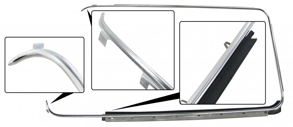 Sivuikkunan alareunan tiiviste ja lista, vasen