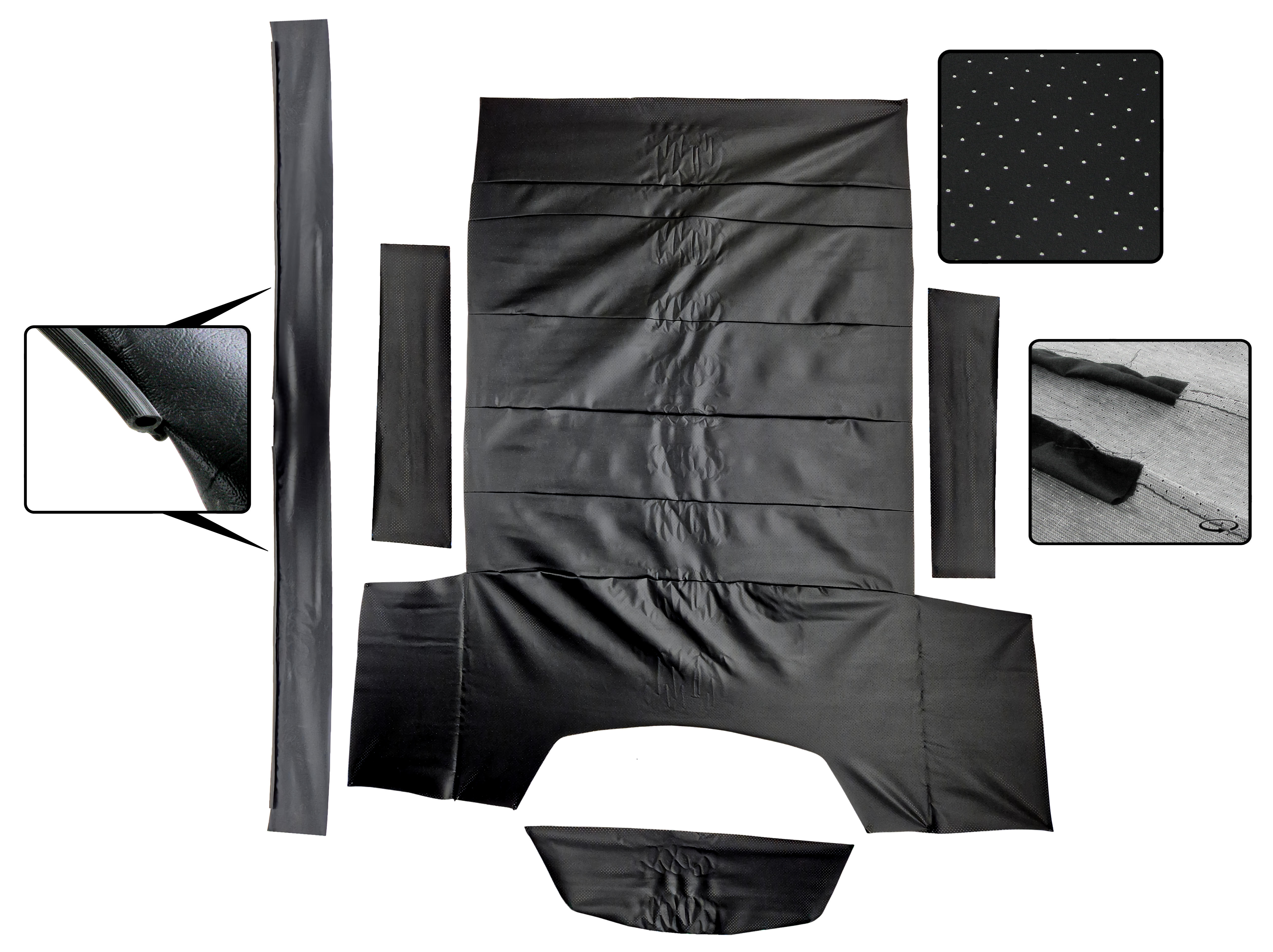 Deluxe EMPI kattverhoilusarja, musta rei’itetty