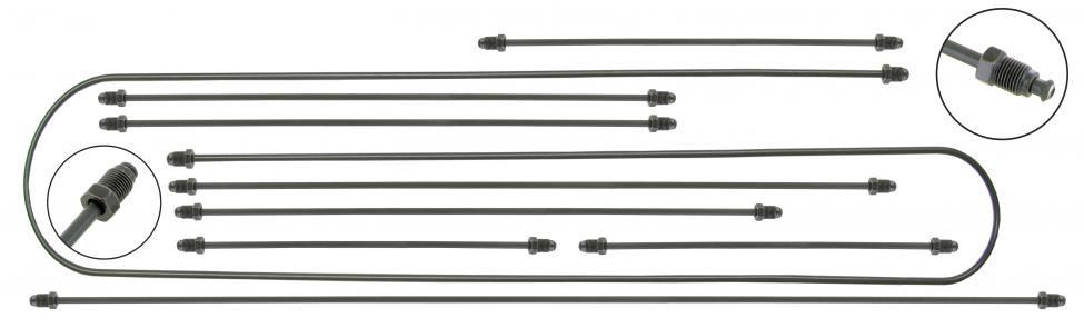 Jarruputkisarja (9-osainen) levyjarruille