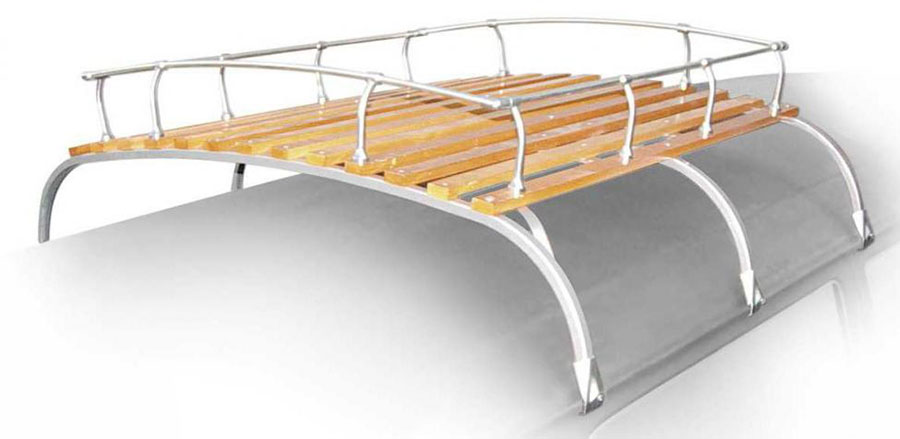 Bagageira de tejadilho Classic (pintura cinzenta) estrutura superior polida