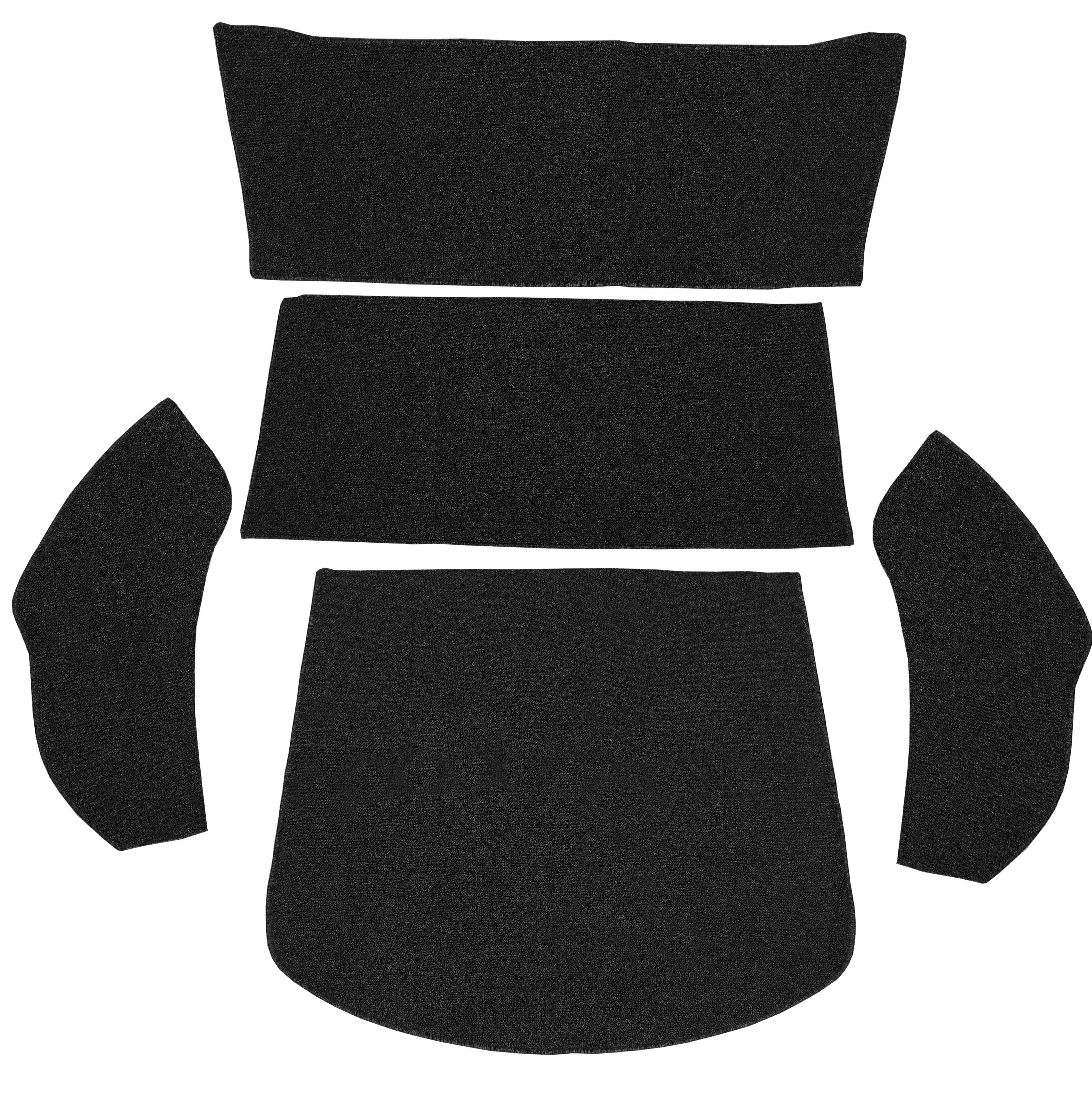 Ribbet bouclé kattesandkassesett, Svart (5-deler)