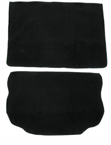 Gerippter Bouclé-Kofferraum-Teppichsatz, schwarz (2-teilig)