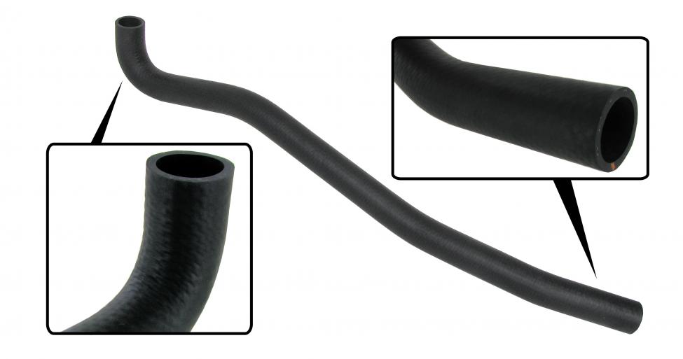 Kjølevæskeslange fra returrør til radiatorens undersiden