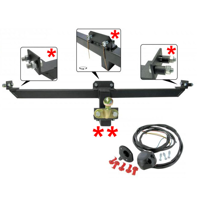 Vetokoukku, kiinnikkeineen ja sähkösarjoineen