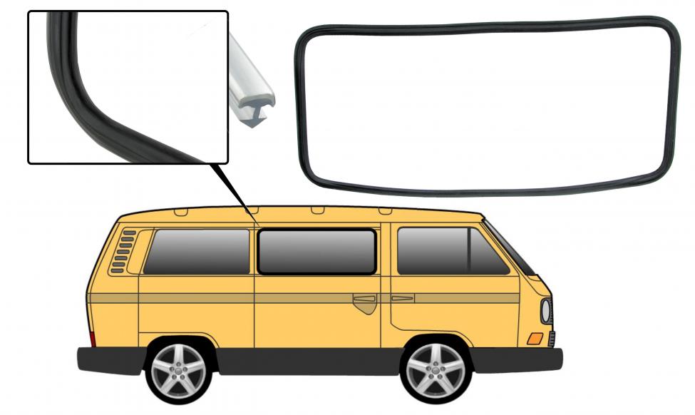 Liukuoven ikkunan tiiviste, jossa on listan ura