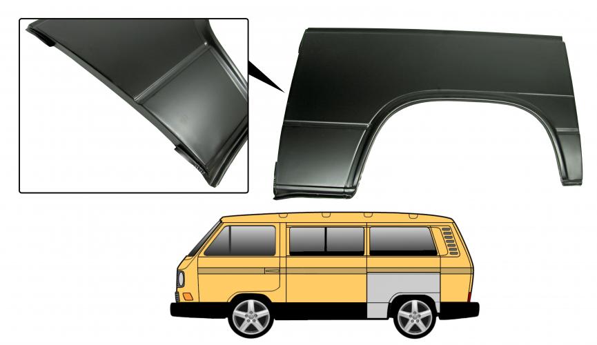 Takapyöräkotelon korjauspaneeli (suuri) vasen