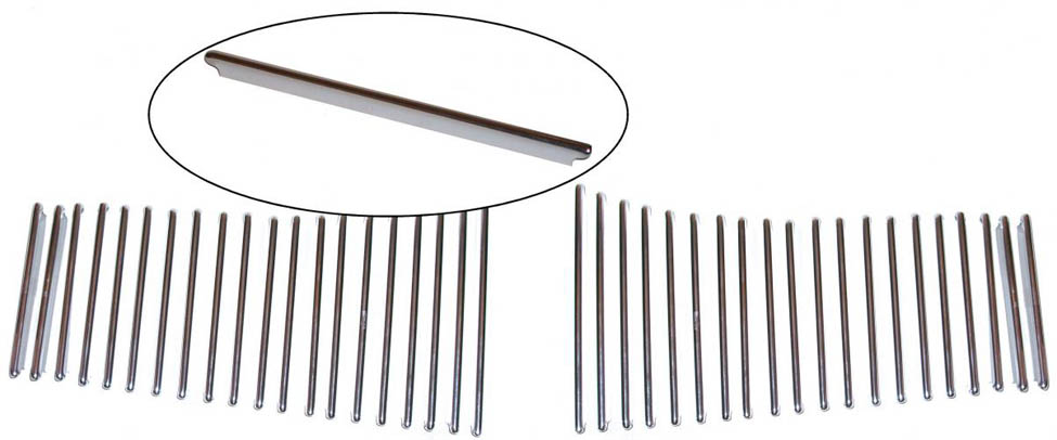 Aluminum vent trim below rear window (organ pipes)