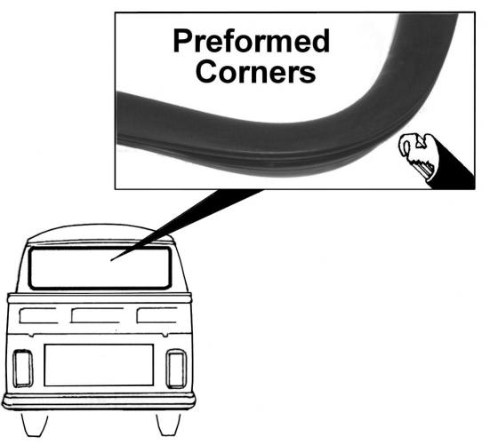 Achterruitrubber zonder lijstgroef