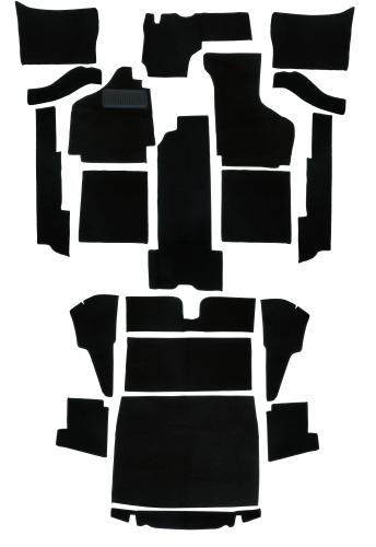 Sisätilojen mattosarja musta (20-osainen)