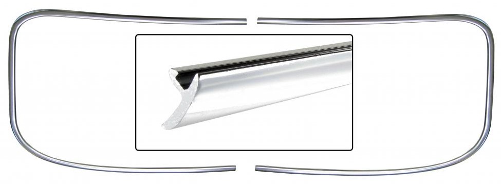 Achterruitrubber sierlijst (2-delig)