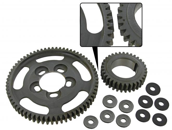 Adjustable cam gear kit joissa straight gears