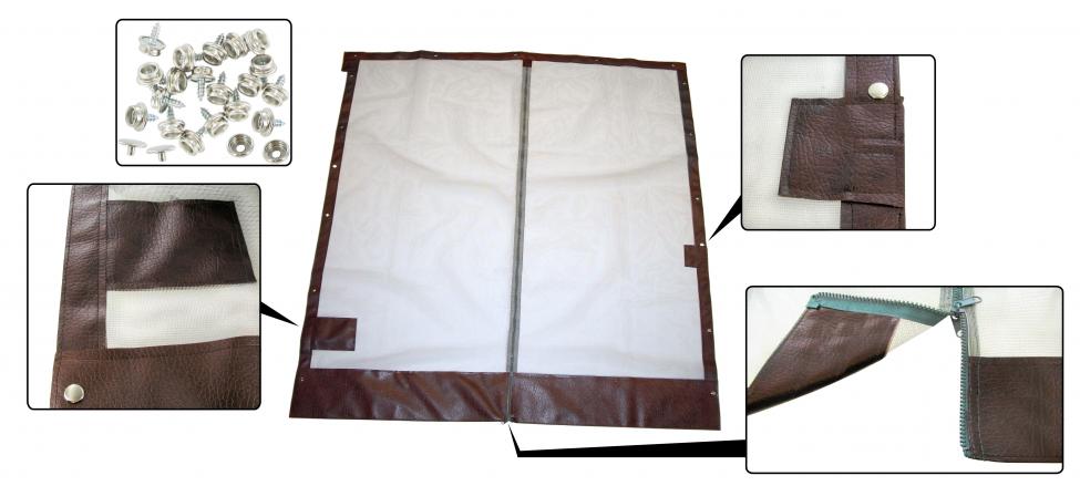 Liukuoven hyttysverkko, ruskea