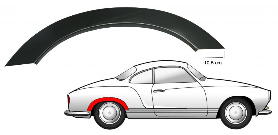 Pyöräkotelon korjauspaneeli takana vasemmalle tai oikealle