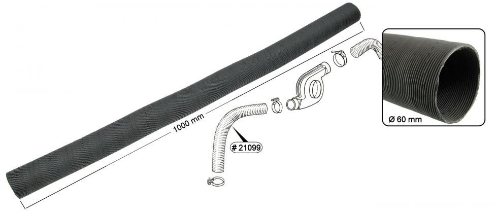 Lämminilmaputki pahvia, Ø 60 x 1000 mm