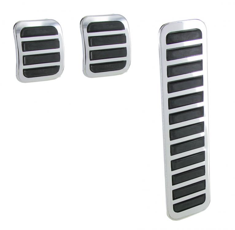 Forkrommet pedaldekselsett (3-delt)