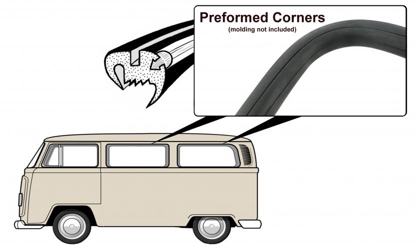 Borracha de vedação de luxo da janela lateral central sem janela articulada