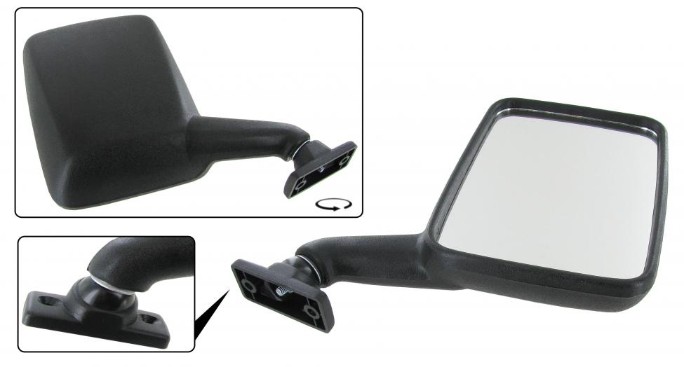 Außenspiegel Schwarz (ABS Kunststoff) Rechts
