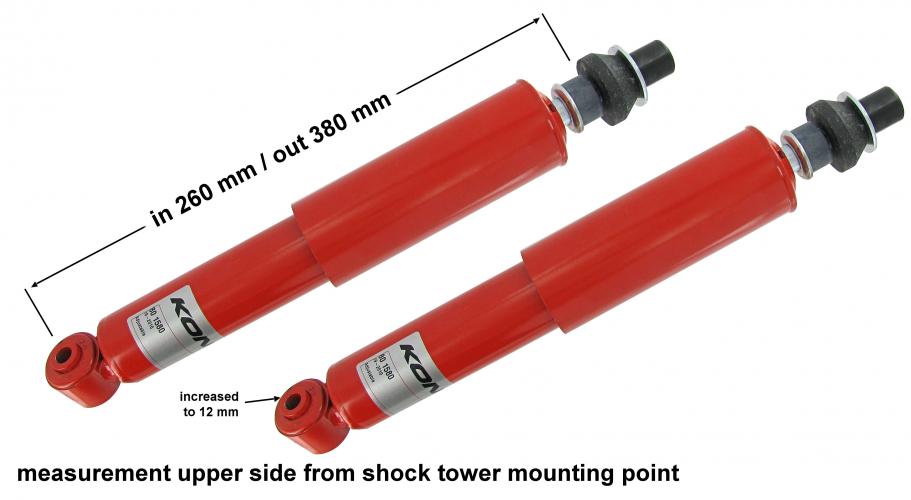 Lyhyt iskunvaimennin eteen, säädettävät