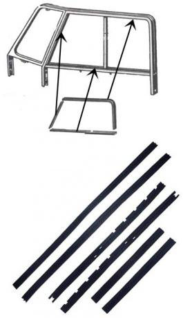 Etuoven liukulasien tiivistesarja (6-osainen)