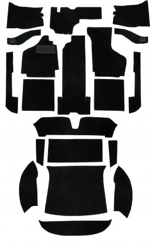 Sisätilojen mattosarja musta (20-osainen)