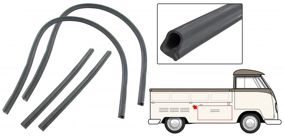 Borracha de vedação para o compartimento de arrumação lateral