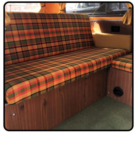 Rock ja roll sängynpäällystesetti, 1400 mm leveä, ruudullinen oranssi / keltainen / vihreä