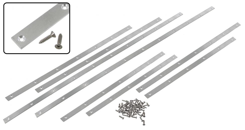 Aluminum side top frame seal inserts including screws (8-part)
