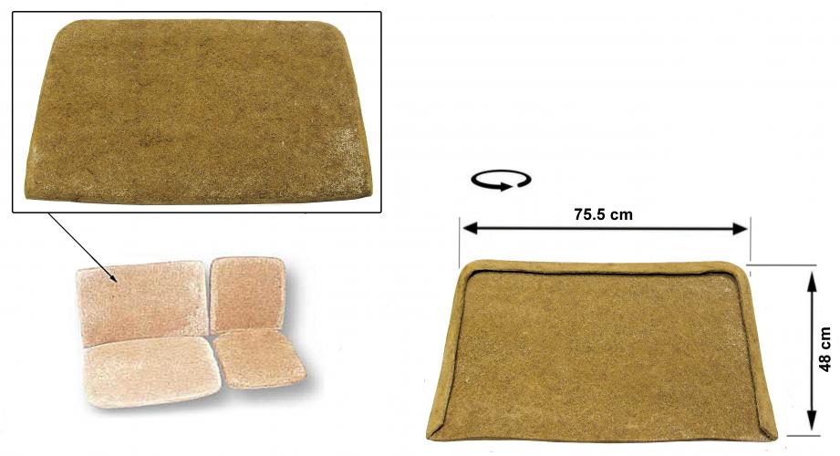 Pehmuste hevosenkarvaa, selkänoja, 2 / 3 etupenkkiä