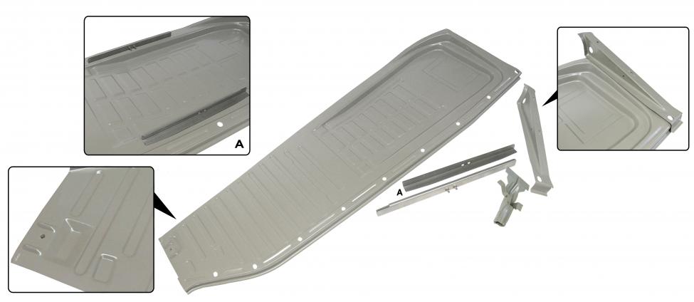 Lattiapelti täydellinen (1.2 mm paksua peltiä), vasen